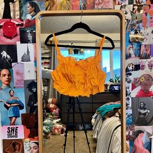 Orange Ruffled Women's Top